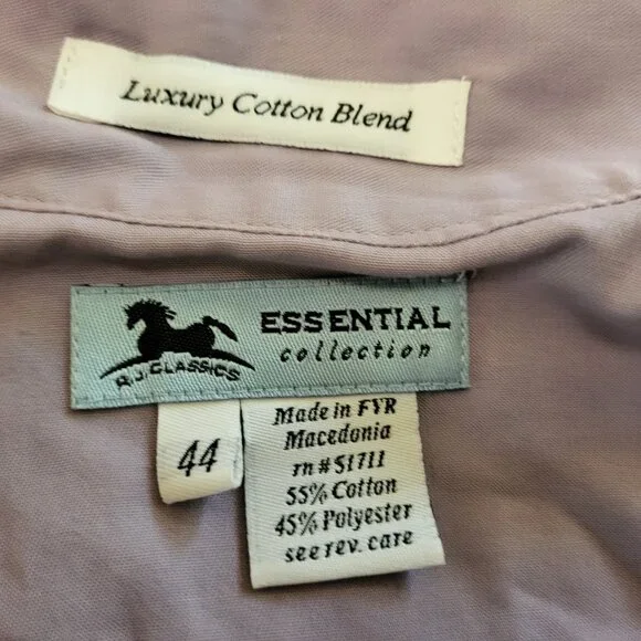 R.J. Classics Women's Lilac Purple Long Sleeve Hunter Show Shirt & Collar 44/10 - Picture 7 of 9